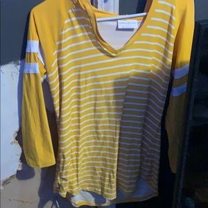 Yellow hoodie top